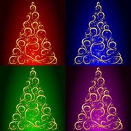 Christmas card Xmas tree N3