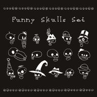 Funny cute skulls set