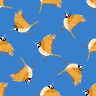 Seamless pattern with colorful birds