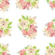 Seamless floral pattern with lily