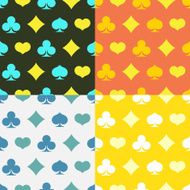 set of seamless patterns with suits cards N2