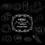 Illustration with breakfast menu N2