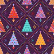 Background with multicolored fir trees