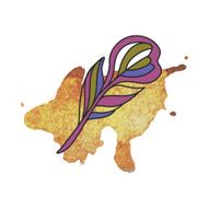 Watercolor feather Vector