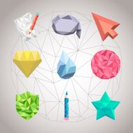 Set of polygonal geometrical figures