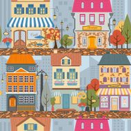 Great city map creator Colour version Seamless pattern House constructor