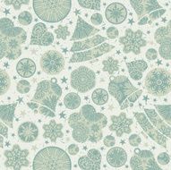 Blue background with snowflakes christmas tree and bells vecto N2