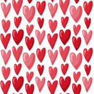 Cute Valentine&#039;s Day seamless pattern with red cartoon hearts