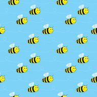 Bees seamless pattern N2