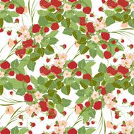 Seamless pattern with srawberries