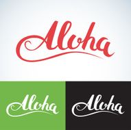 Aloha word vintage style Summer apparel print design t-shirt graphics