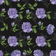 Seamless pattern with peony