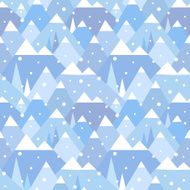 Winter mountain seamless pattern