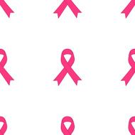 Breast cancer awareness pink single ribbon isolated on white background