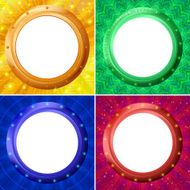 Frames on color background set