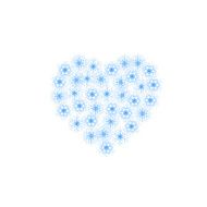 Vector postcard with heart and snowflakes