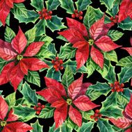 Christmas poinsettia watercolor flower