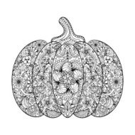 Vector Pumpkin illustration Hand drawn vegetable in zentangle s N2