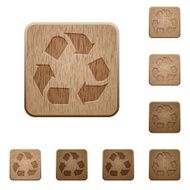 Recycle wooden button N2