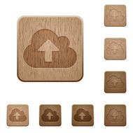 Cloud upload wooden buttons N2