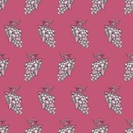 hand drawn grapes seamless pattern