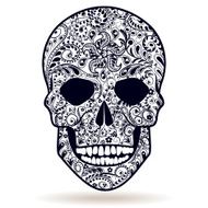 Black and white patterned skull