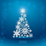 Christmas blue background with Tree