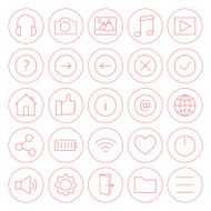 Line Circle Website and Mobile User Interface Icons Set N2