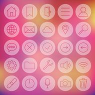 Line Circle Universal Web and Mobile User Interface Icons Set N2