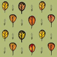 Cute colorful seamless forest vector pattern N2