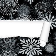 Snowflakes Pattern With Torn Stripe