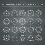 Vector vintage monogram set N2