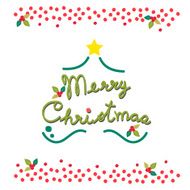 Merry Christmas card with christmas tree elements