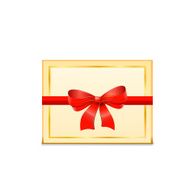 Blank Gift Card and red bow Vector