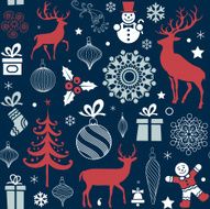 Christmas and New Year&#039;s seamless pattern N3
