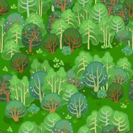 Forest in summer with berries