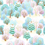 Forest in winter with snow