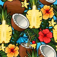 Seamless tropical cocktail