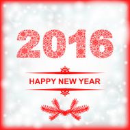 2016 New year card on blur background
