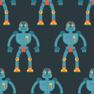 Robot seamless pattern Background of technological machines wit N2