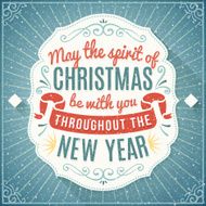 White Label with Holiday Greeting Text on a Blue Background