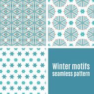 Set seamless pattern of snowflakes