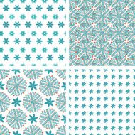 Set seamless pattern of snowflakes N2