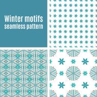 Set seamless pattern of snowflakes N3
