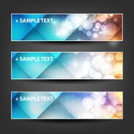 Set of Colorful Sparkling Bright Horizontal Headers and Banners N3