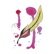 Watercolor feather Vector N2