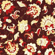 elegance seamless pattern with ethnic flowers