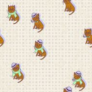 Cute Hipster Cats Seamless Pattern