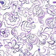 watercolor flowers seamless vector pattern N3