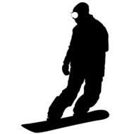 Black silhouettes snowboarders on white background Vector N2